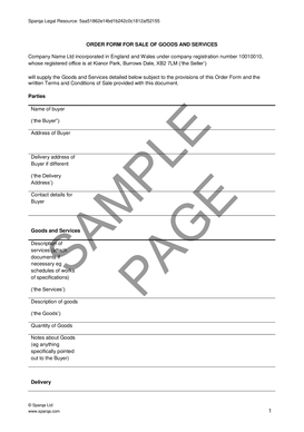 sample order form template