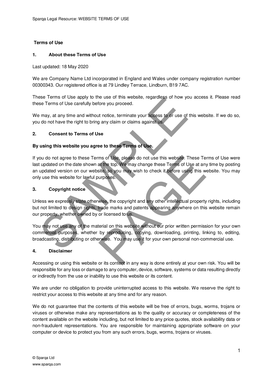 website terms and conditions template